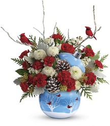 Teleflora's Cardinals In The Snow Ornament from Fields Flowers in Ashland, KY